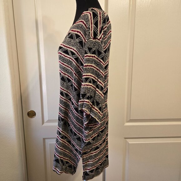 Lee David Woman's Career Casual Multicolor Tunic Top Short Sleeve Size 22/24W - Picture 3 of 11